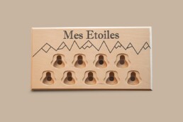 Tableau médailles ski bois 9 emplacements